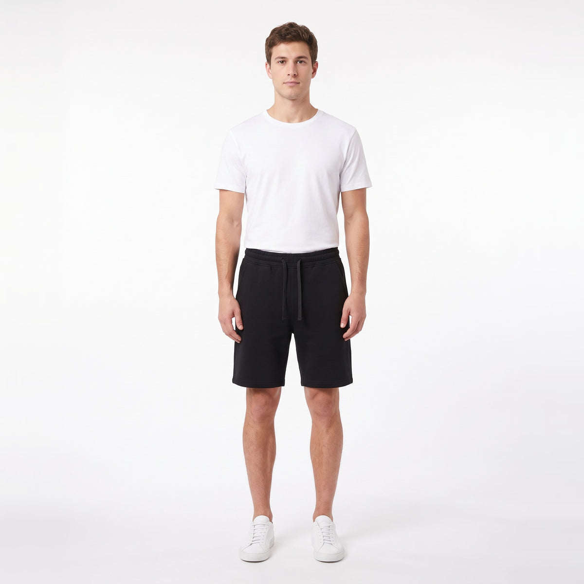 Heavyweight shorts in black on a male model