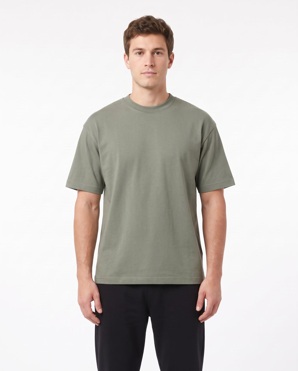 Men's Heavyweight Blank Tee in Sage, front view