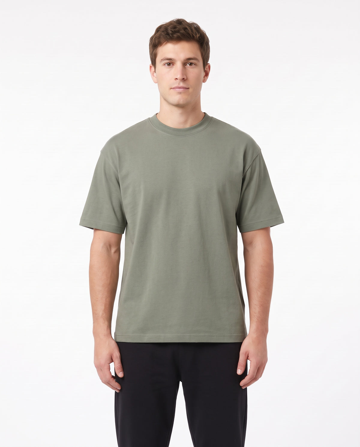 Men's Heavyweight Blank Tee in Sage, front view