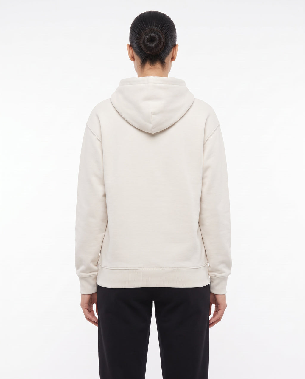 Women's Heavyweight Hoodie in Off White, back view