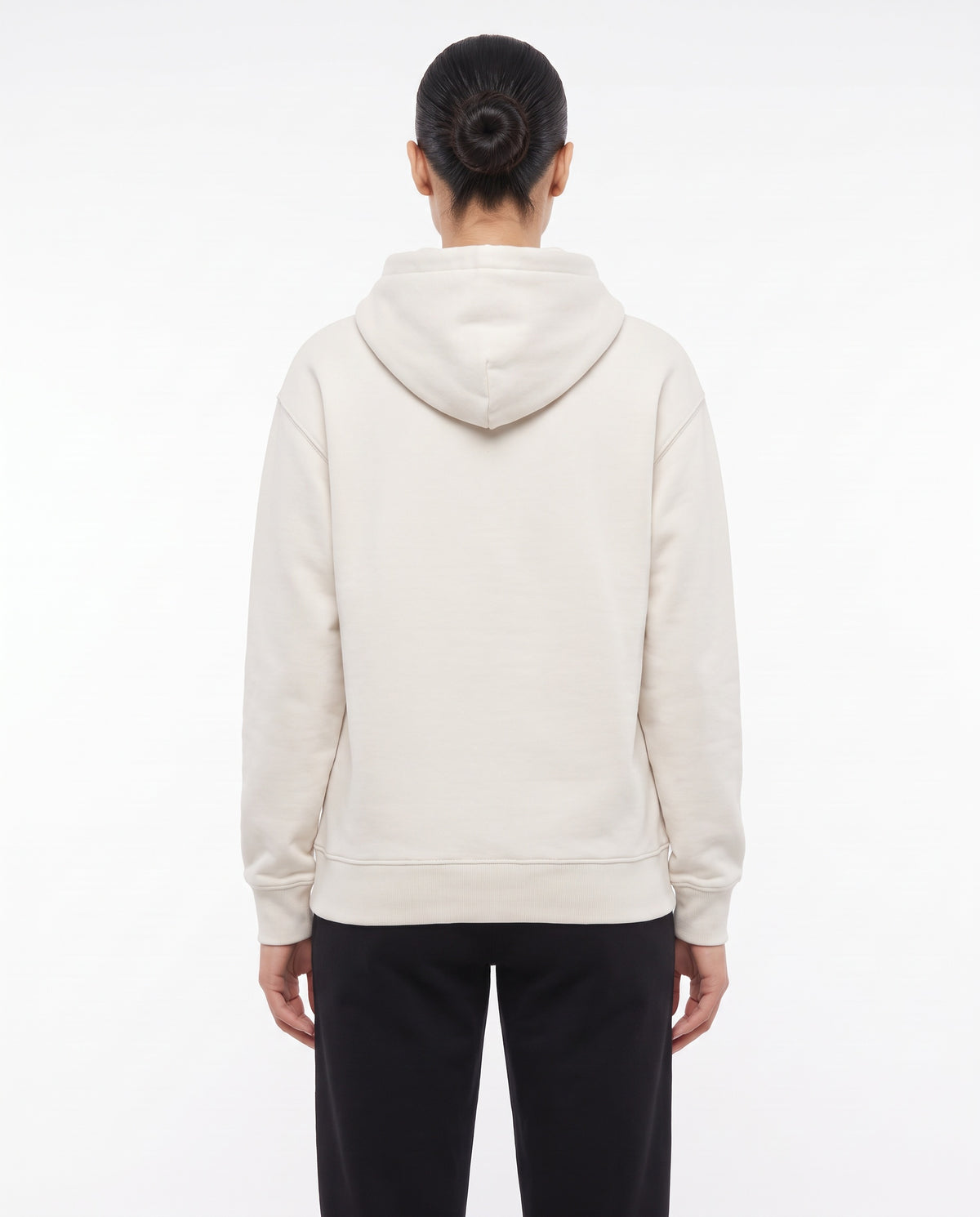 Women's Heavyweight Hoodie in Off White, back view