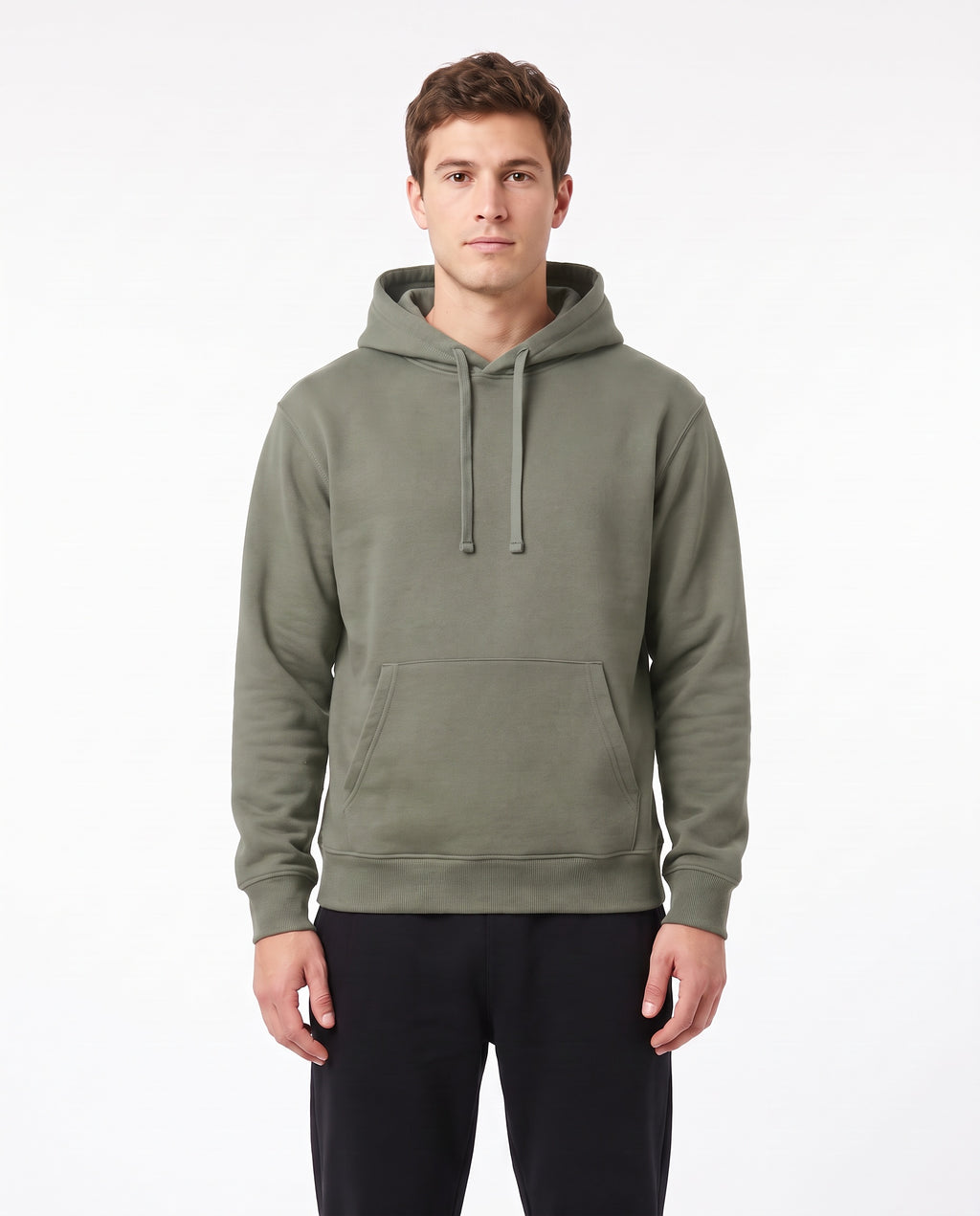 Men's Heavyweight Hoodie in Sage, front view
