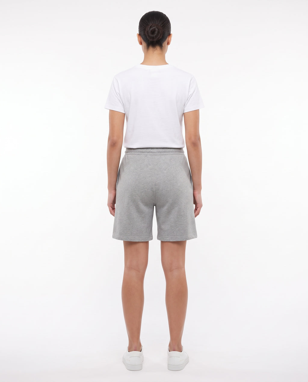 Women's Heavyweight Short in Grey Marle, back view