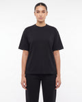 Women's Heavyweight Blank Tee in Black, front view