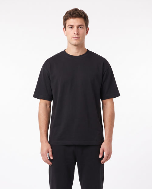 Men's Heavyweight Blank Tee in Black, front view