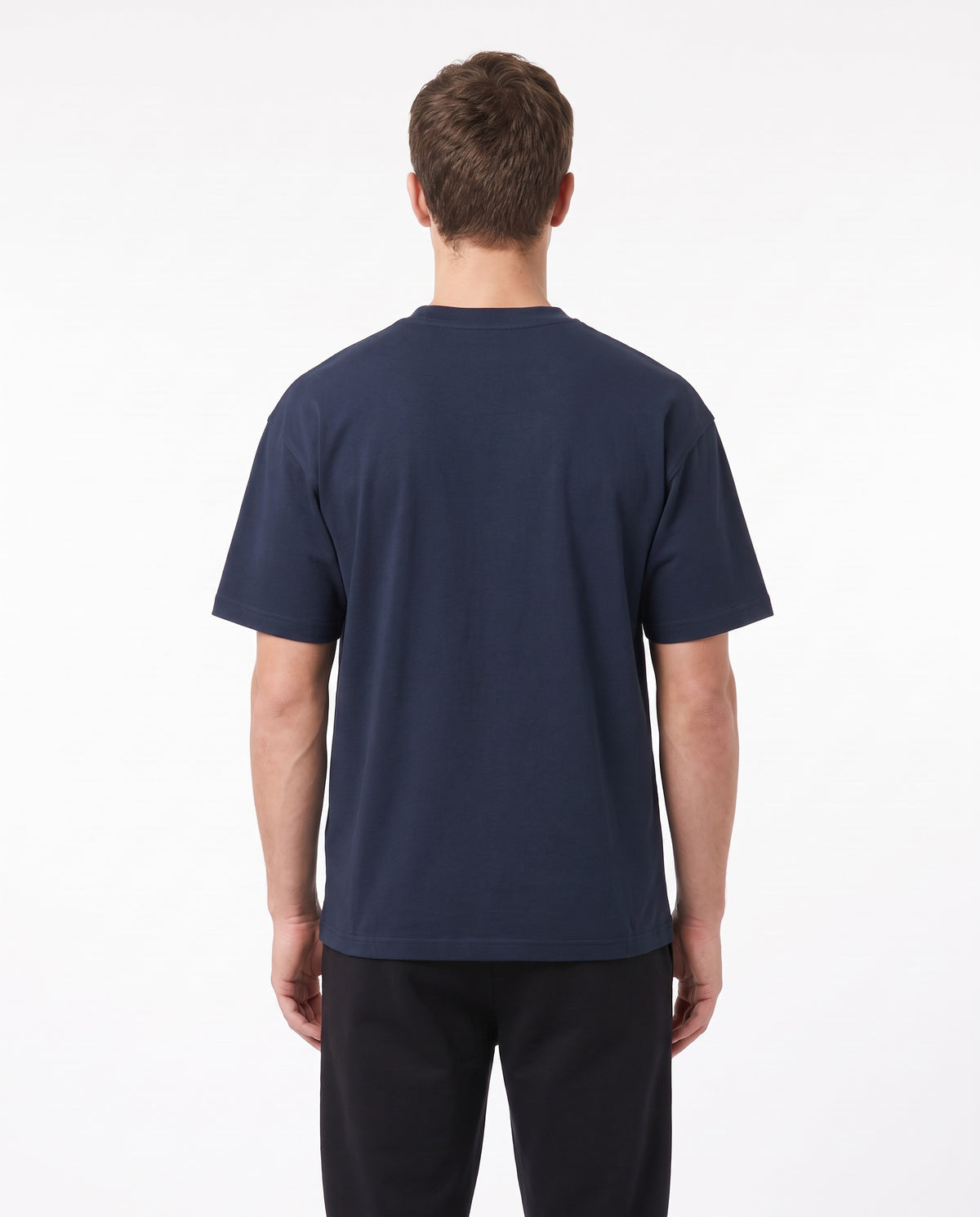 Men's Heavyweight Blank Tee in Navy, back view