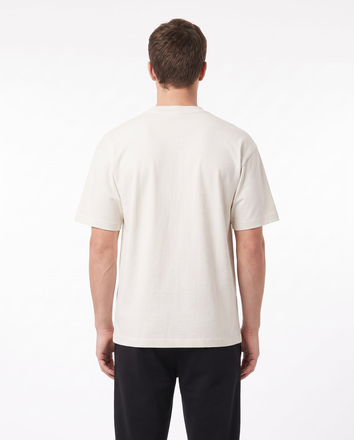 Men's Heavyweight Blank Tee in Off White, back view