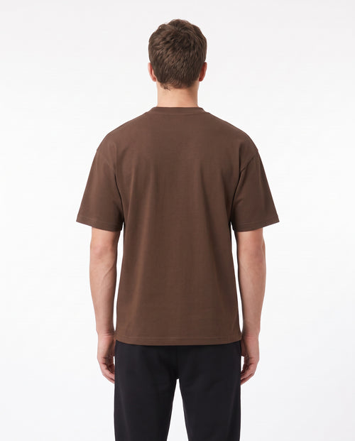 Men's Heavyweight Blank Tee in Chocolate, back view