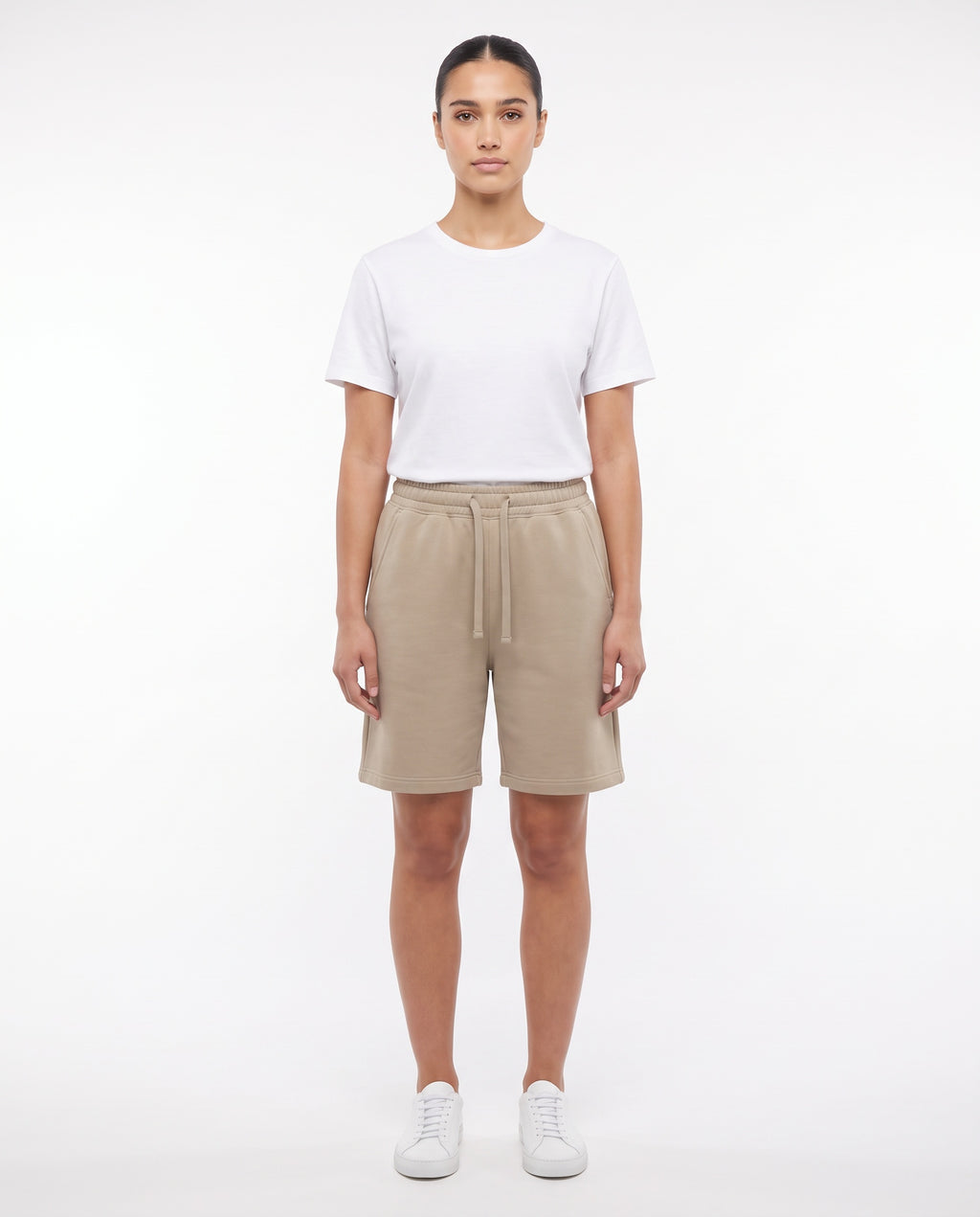 Women's Heavyweight Short in Sand, front view