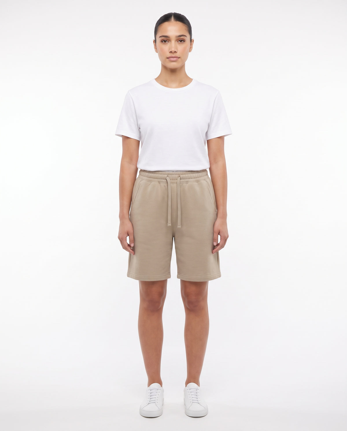 Women's Heavyweight Short in Sand, front view