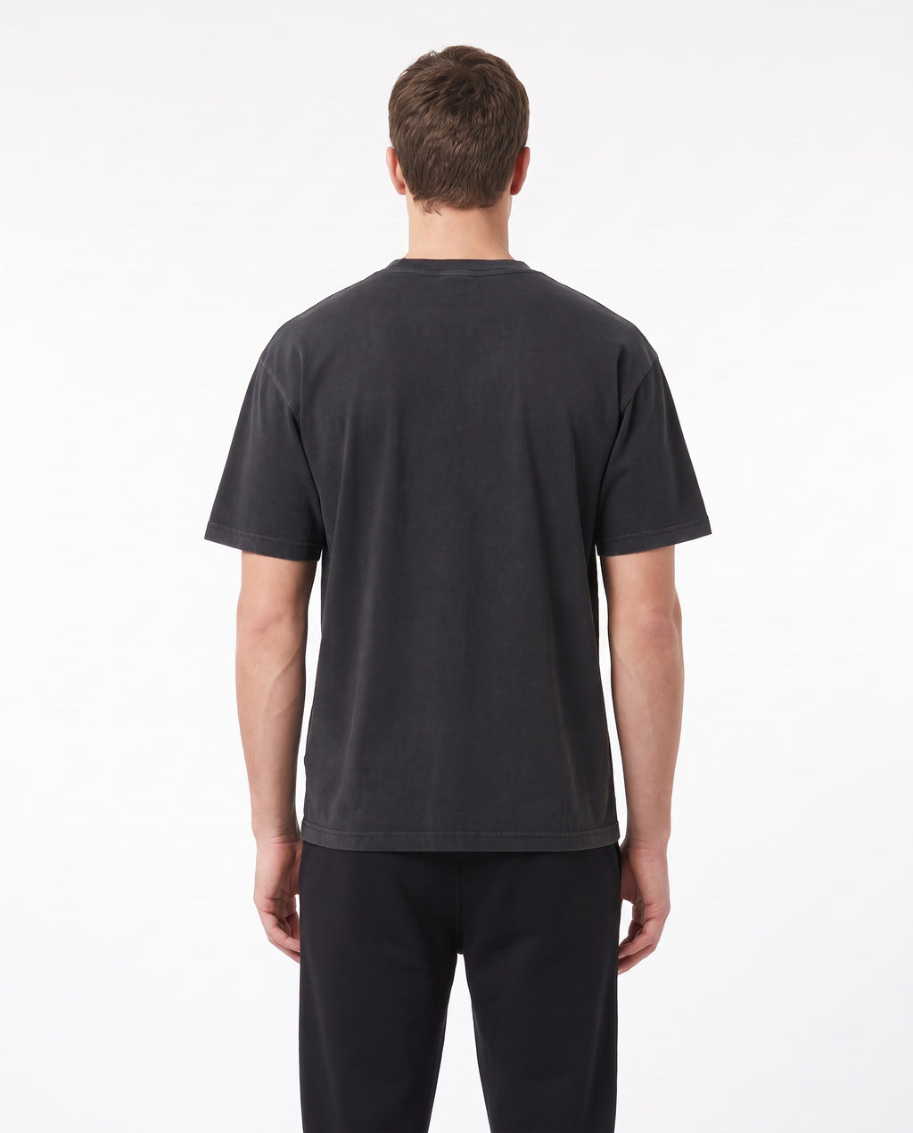 Men's Heavyweight Blank Tee in Washed Black, back view