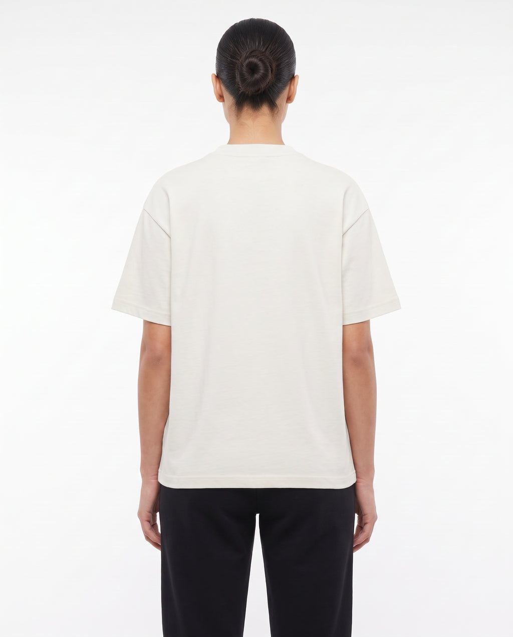 Women's Heavyweight Blank Tee in Off White, back view