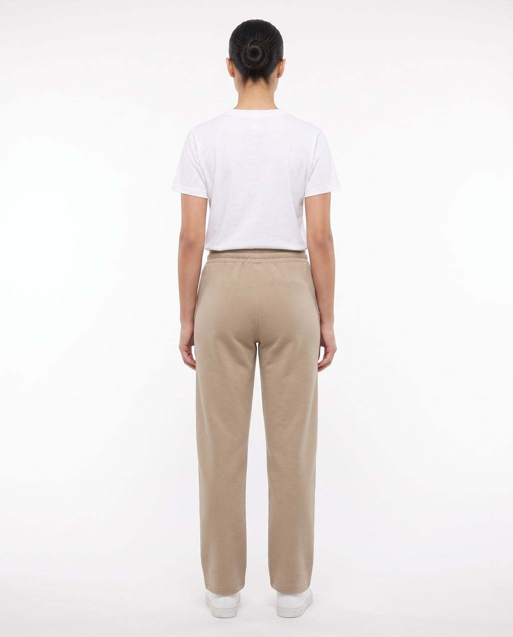 Women's Heavyweight Sweatpant in Sand, back view