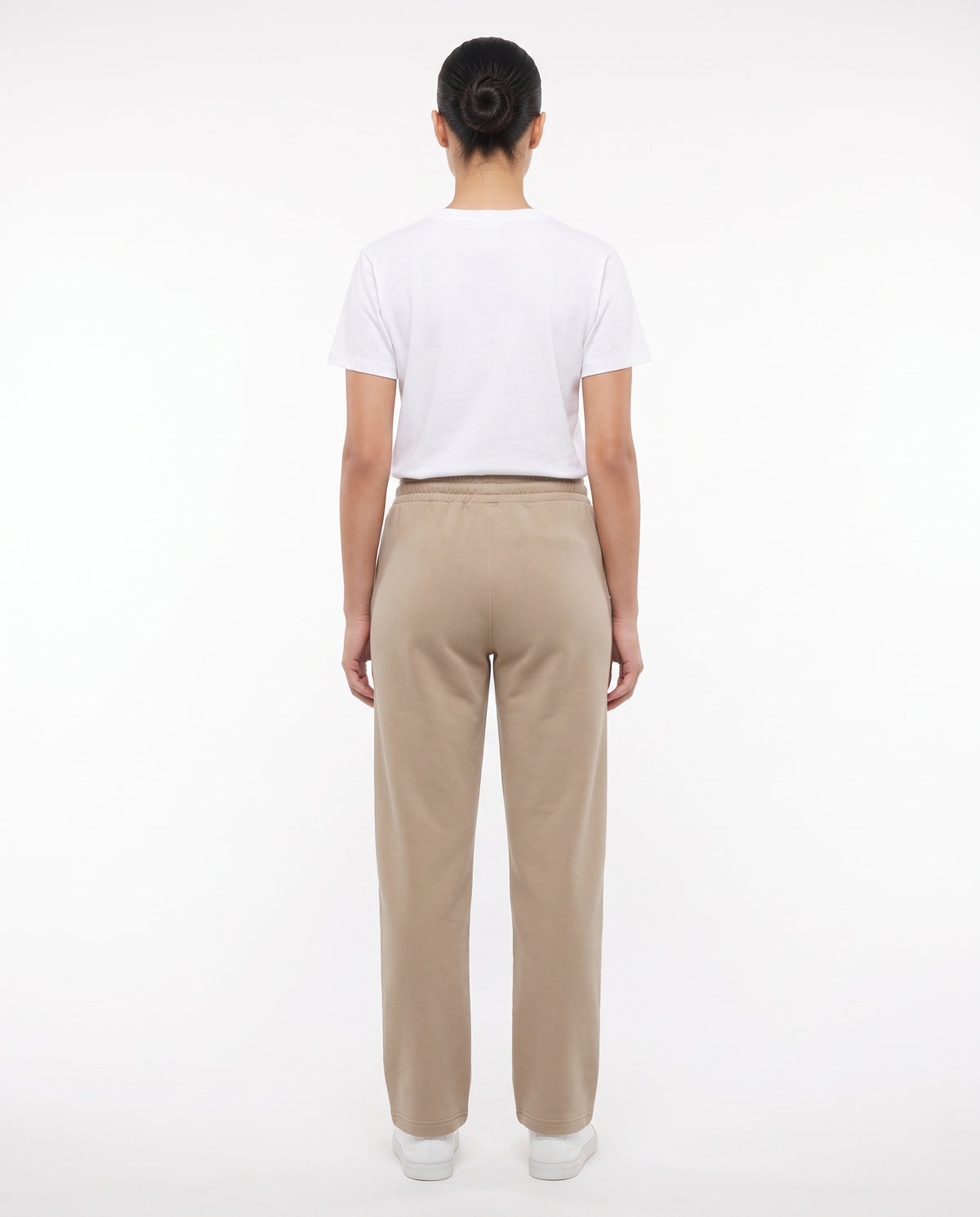 Women's Heavyweight Sweatpant in Sand, back view