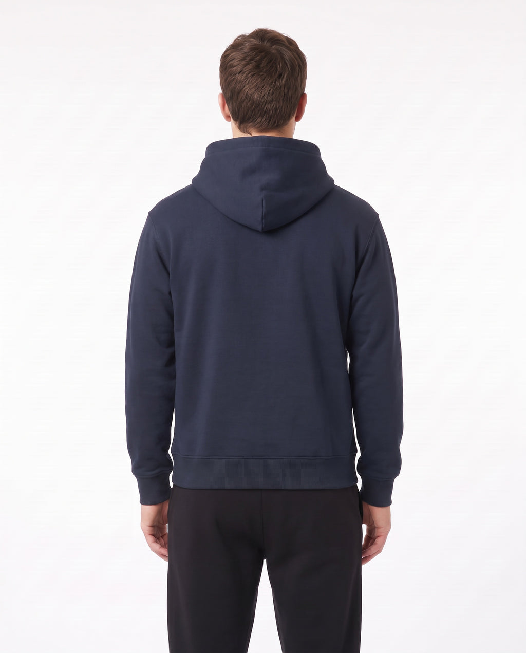 Men's Heavyweight Hoodie in Navy, back view