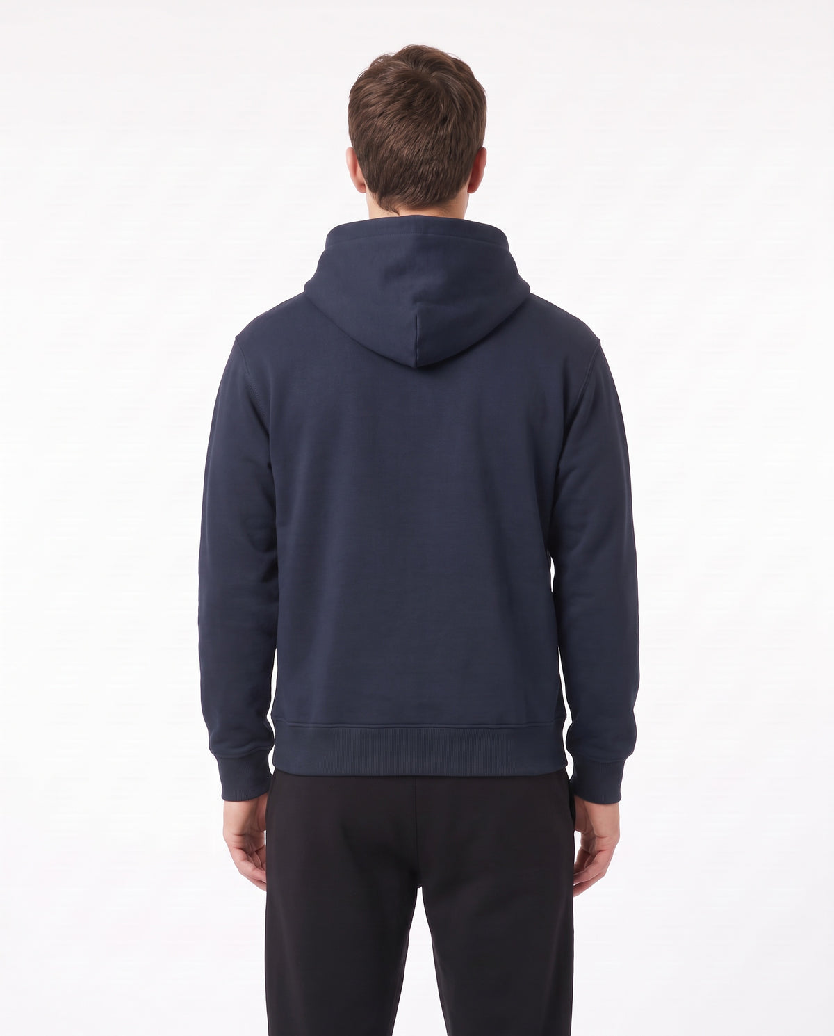 Men's Heavyweight Hoodie in Navy, back view