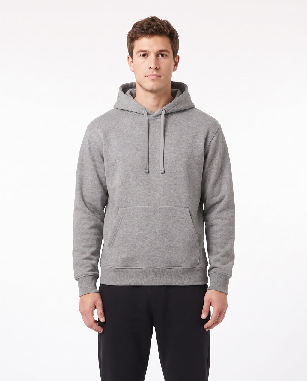 Men's Heavyweight Hoodie in Grey Marle, front view
