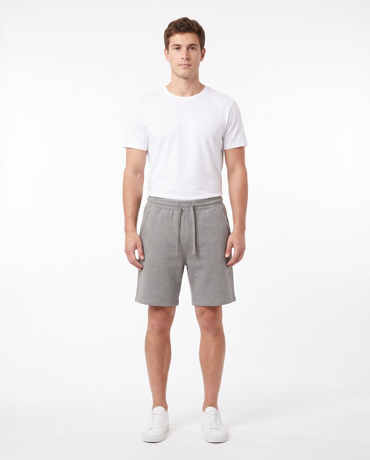 Men's Heavyweight Short in Grey Marle, front view