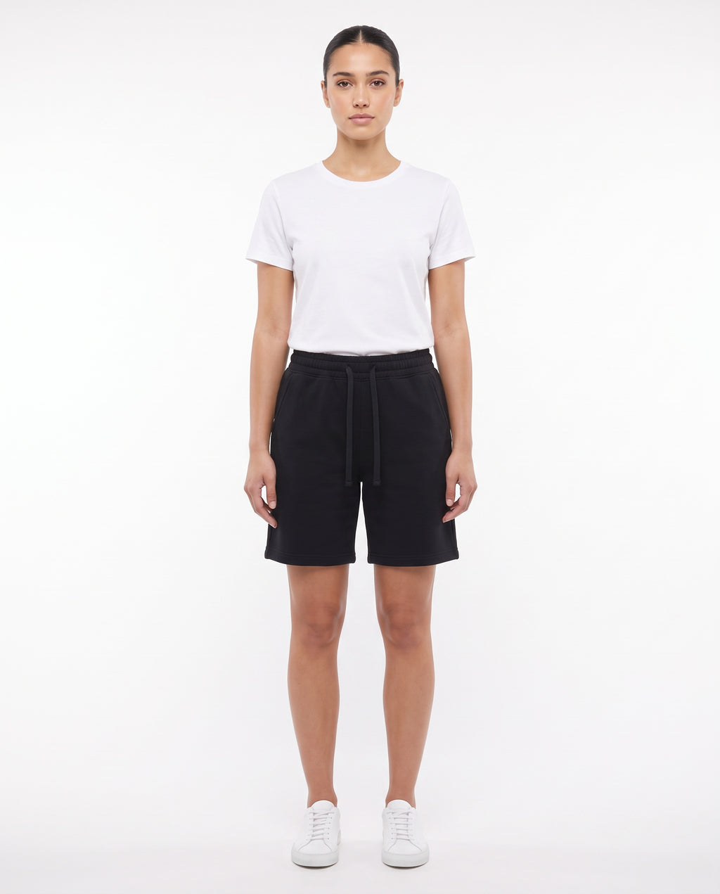 Women's Heavyweight Short in Black, front view