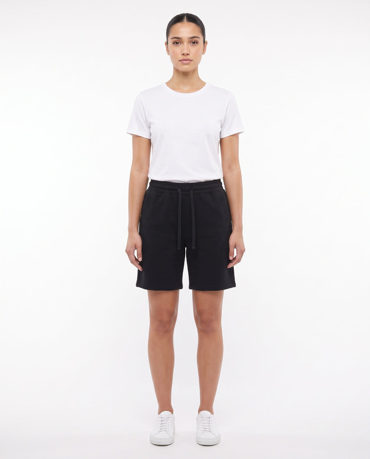 Women's Heavyweight Short in Black, front view