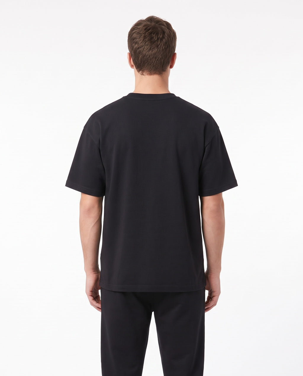 Men's Heavyweight Blank Tee in Black, back view