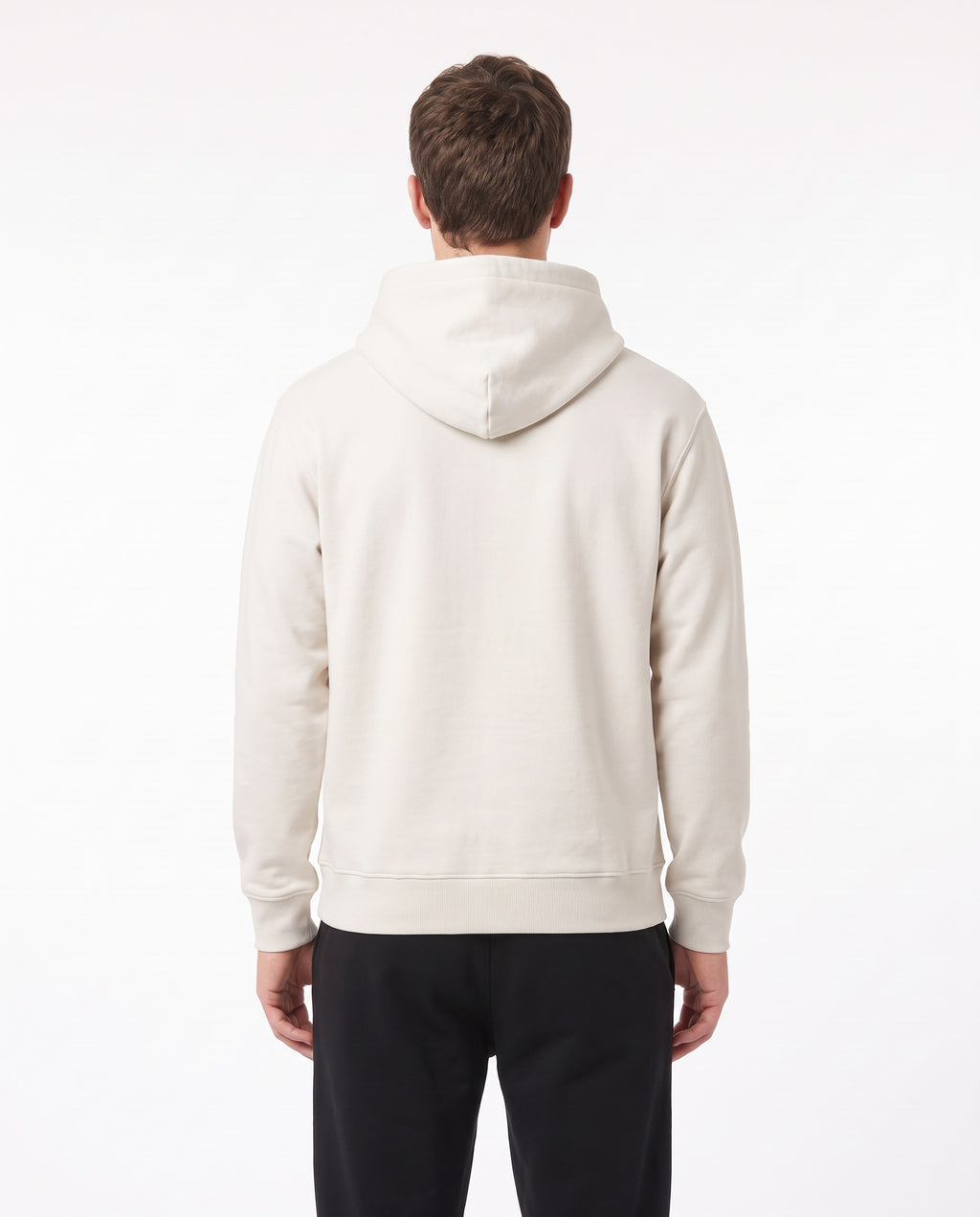 Men's Heavyweight Hoodie in Off White, back view
