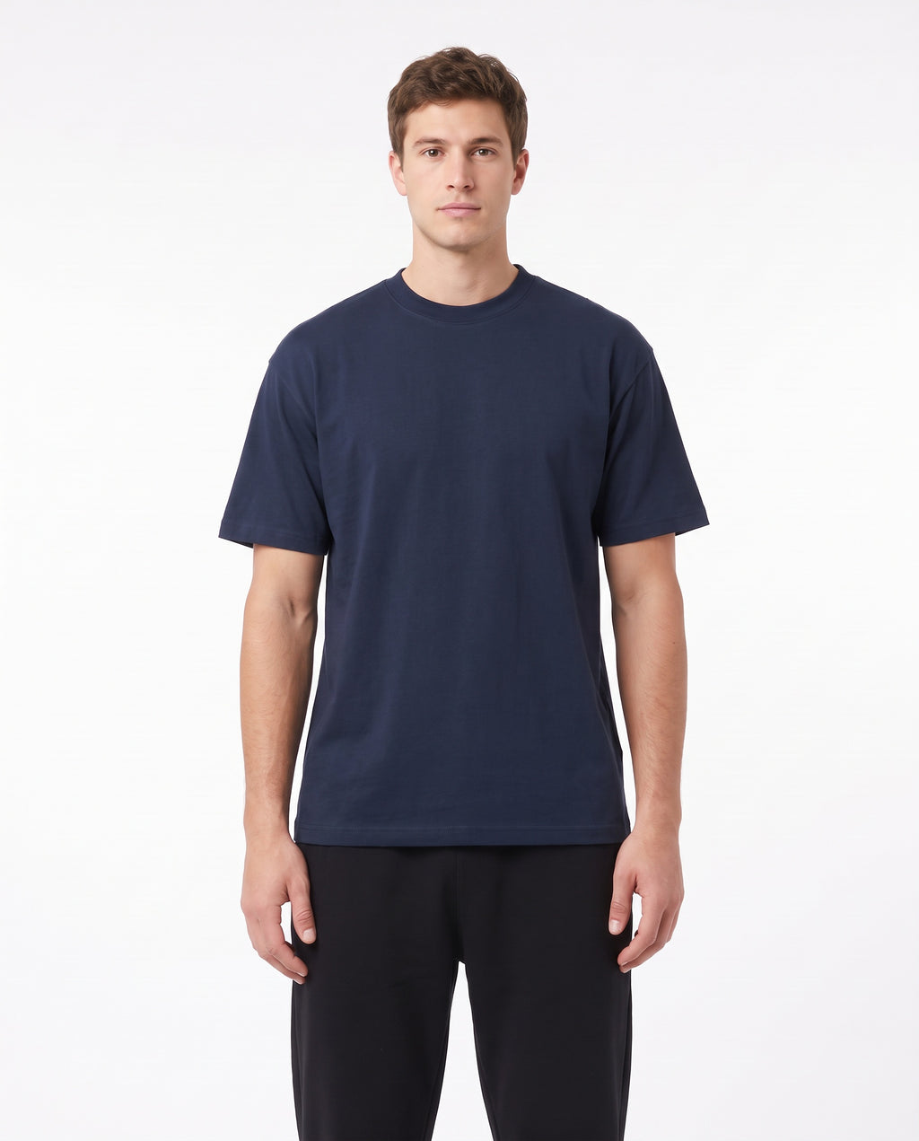 Men's Heavyweight Blank Tee in Navy, front view