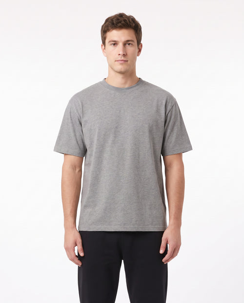 Men's Heavyweight Blank Tee in Grey Marle, front view