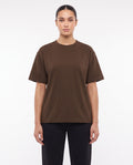 Women's Heavyweight Blank Tee in Chocolate, front view