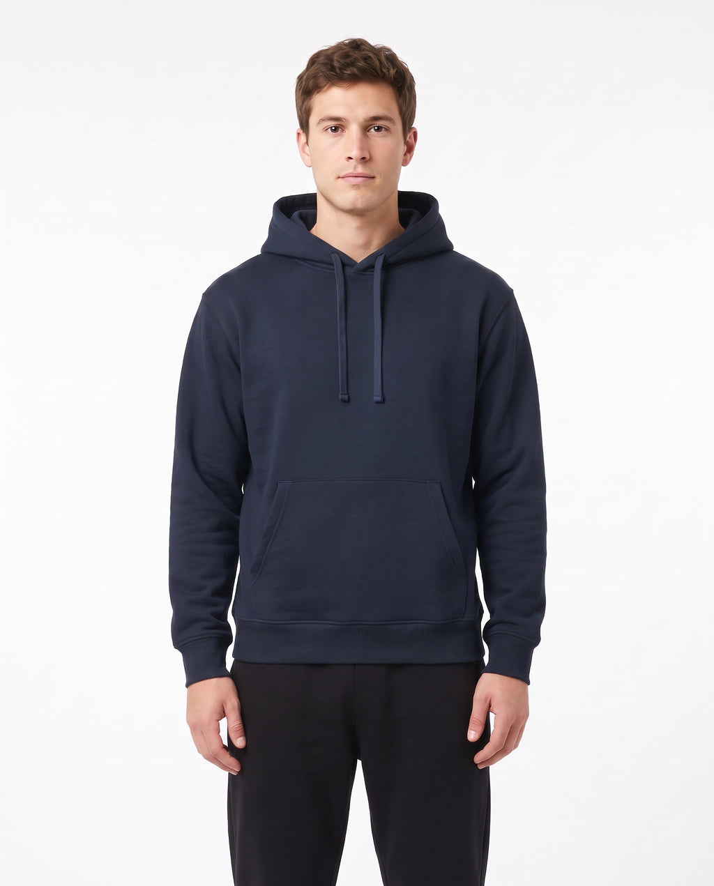Men's Heavyweight Hoodie in Navy, front view