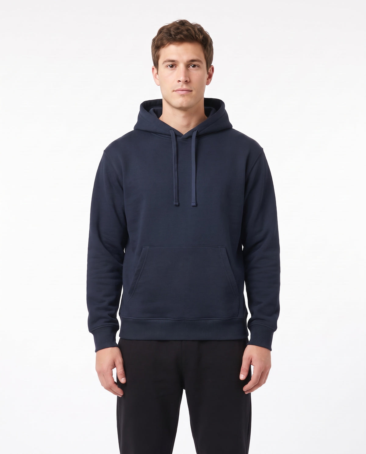 Men's Heavyweight Hoodie in Navy, front view