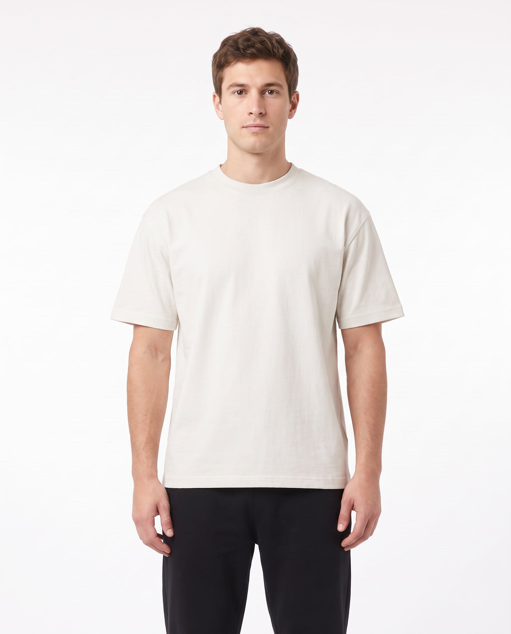 Men's Heavyweight Blank Tee in Off White, front view