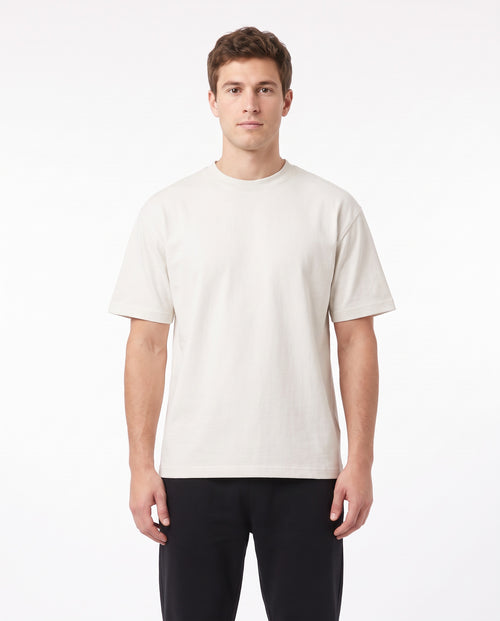 Men's Heavyweight Blank Tee in Off White, front view